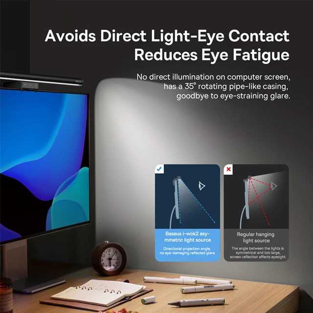 Baseus Screen Light Desk Lamp Computer Light Screen Hanging Light New Table Lamp LCD Monitor Laptop Light USB Study Read Lamp 2