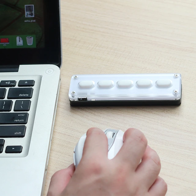 Felvétel Könyv Néma Vezeték Nélküli Kézi Billentyűzet 5 Key Silent Silicone Mini Testreszabott Parancsikon - Image 4