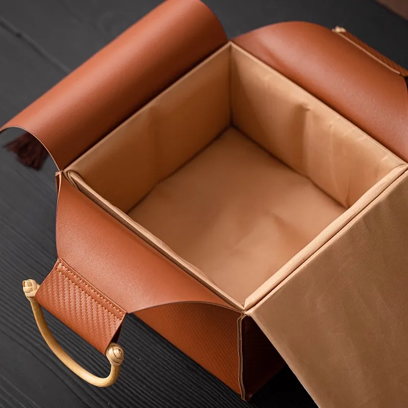Empty Leather Gift Box for Holidays - Luxury Storage Box for Nuts, Candy, Jewelry - Christmas New Year Festival Present