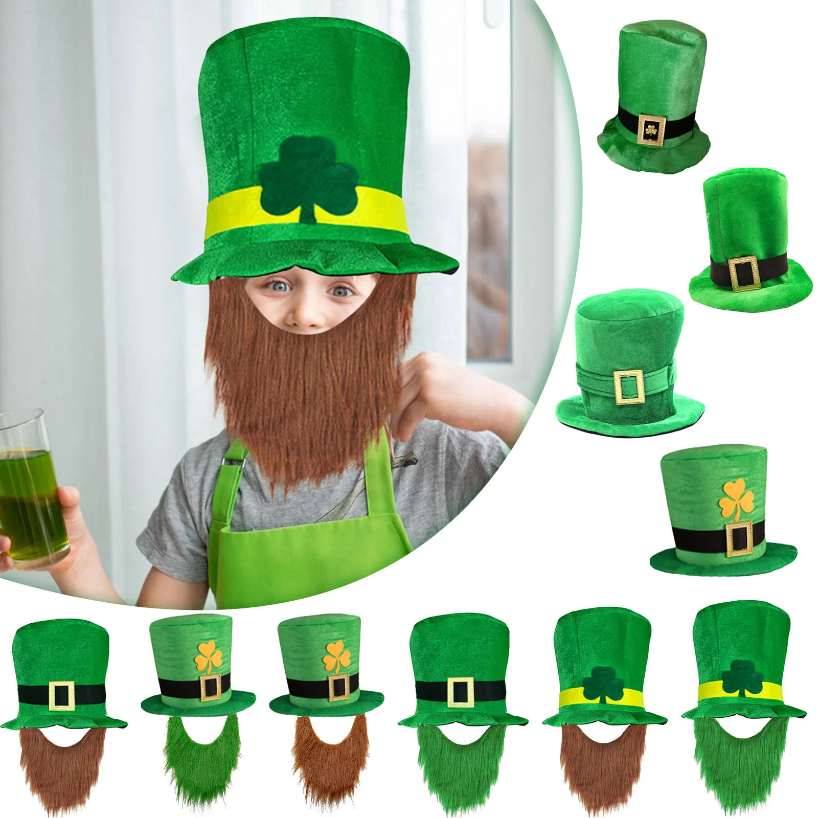New St Patrick'S Day Tatuaggi Temporanei Clover Rainbow Coins Leprechaun'S Hats Shamrock Irish Tattoo St Patricks Day Party Decor