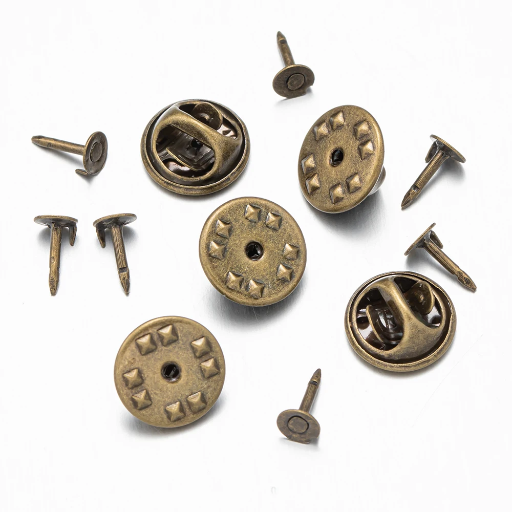 50pcs Black Tack Pins With Butterfly Backs - 10mm Long, Metal Clutch Backings For DIY Jewelry, Crafts