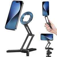 Foldable Magnetic Phone Holder Desktop Lazy Tripod Cell Phone Stand For Magsafe iPhone 16 15 14 13 12 Pro Max Smartphone Bracket