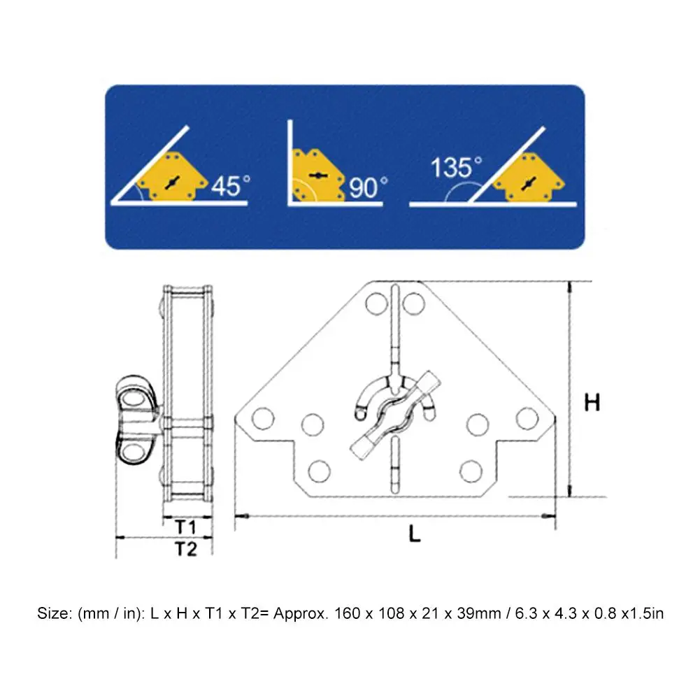 FM3-M Welding Magnet Locator Tool 30-50KG Magnetic Suction with Switch Arrow Shape for Soldering