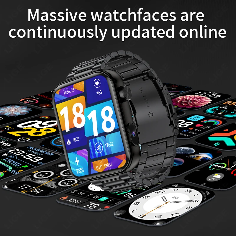 New Smart Watch With Camera Record Videos Sync Phone Camera Large Memory Dynamic Video Dial Music Bluetooth Call Smartwatch 2025