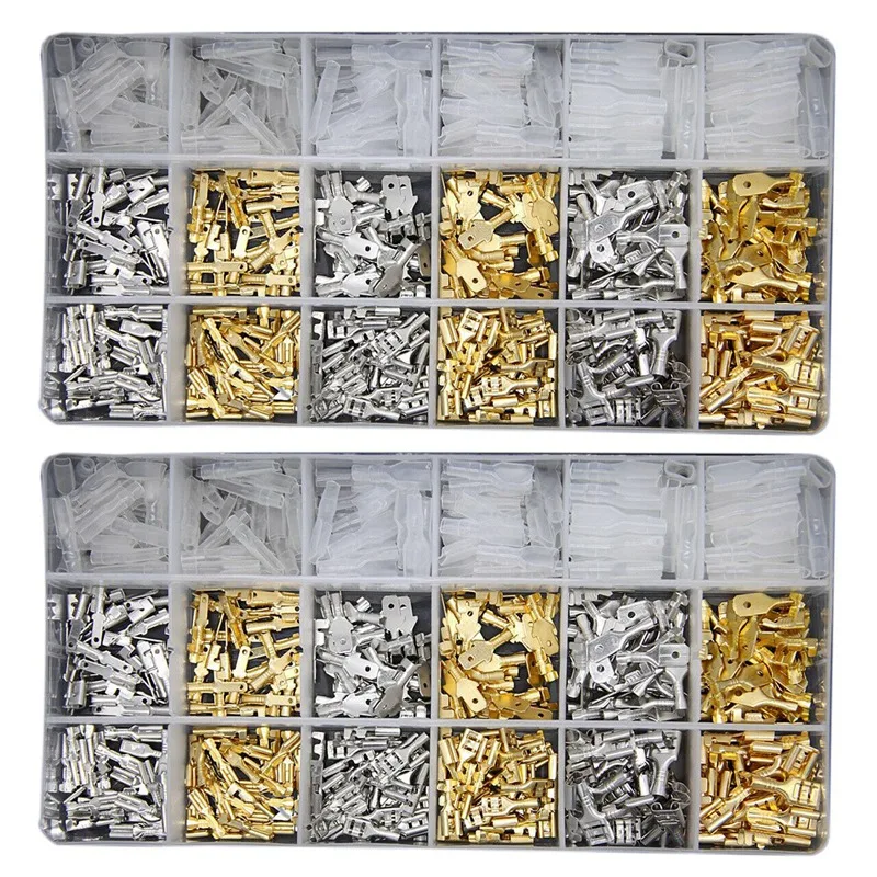 

1080 шт., обжимные клеммы для автомобильного аудио динамика, 2,8/4,8/6,3 мм