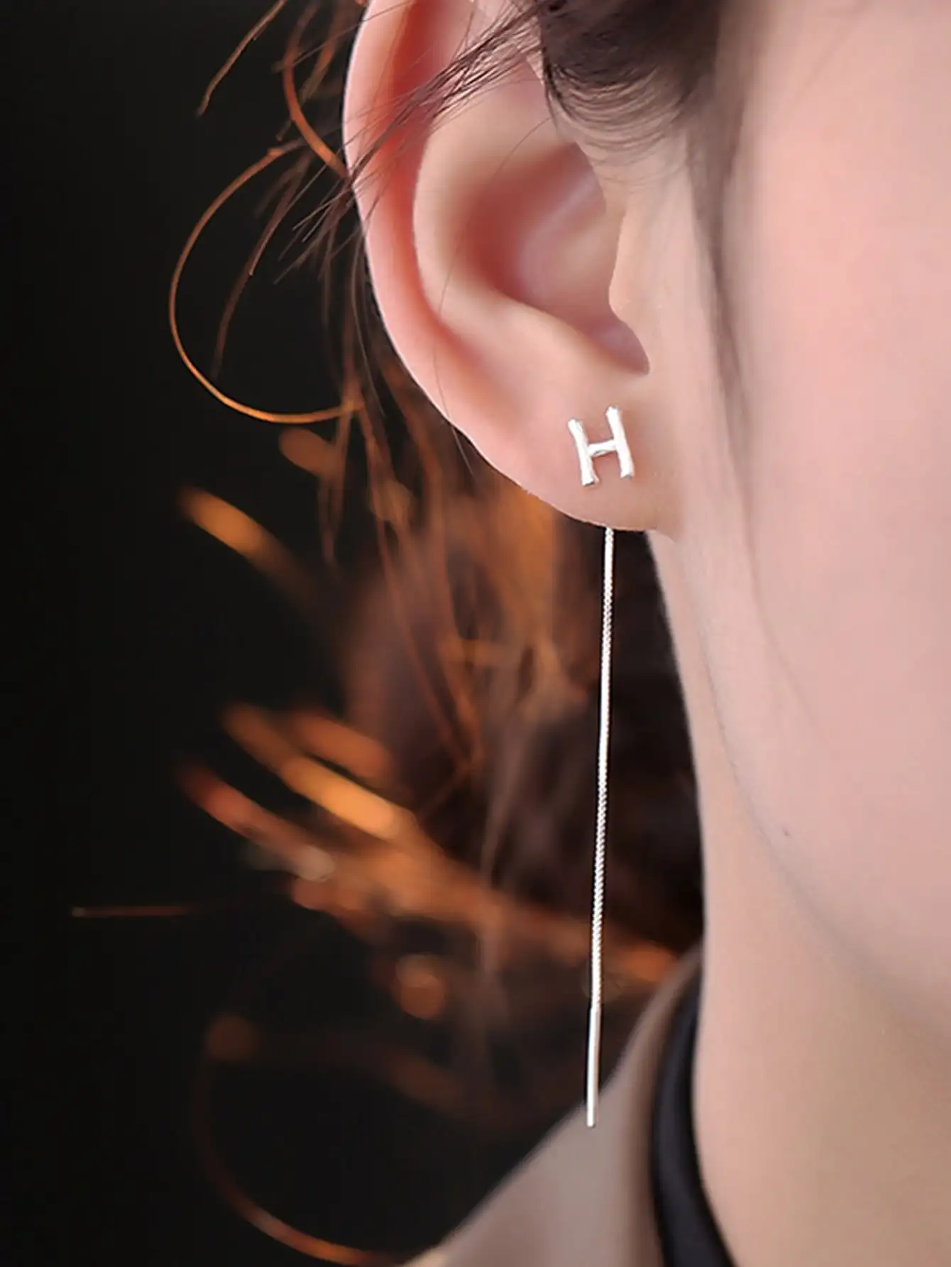 

1Pair Letters Earrings Line For Women Temperament Light Luxury Tassel Drop Earrings Letters A-Z Simple Jewelry Gifts