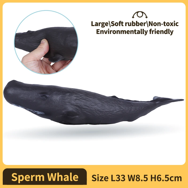Realistic Soft Rubber Sea Animal Whale and Shark Toys for Kids - Perfect for Bath and Beach Fun