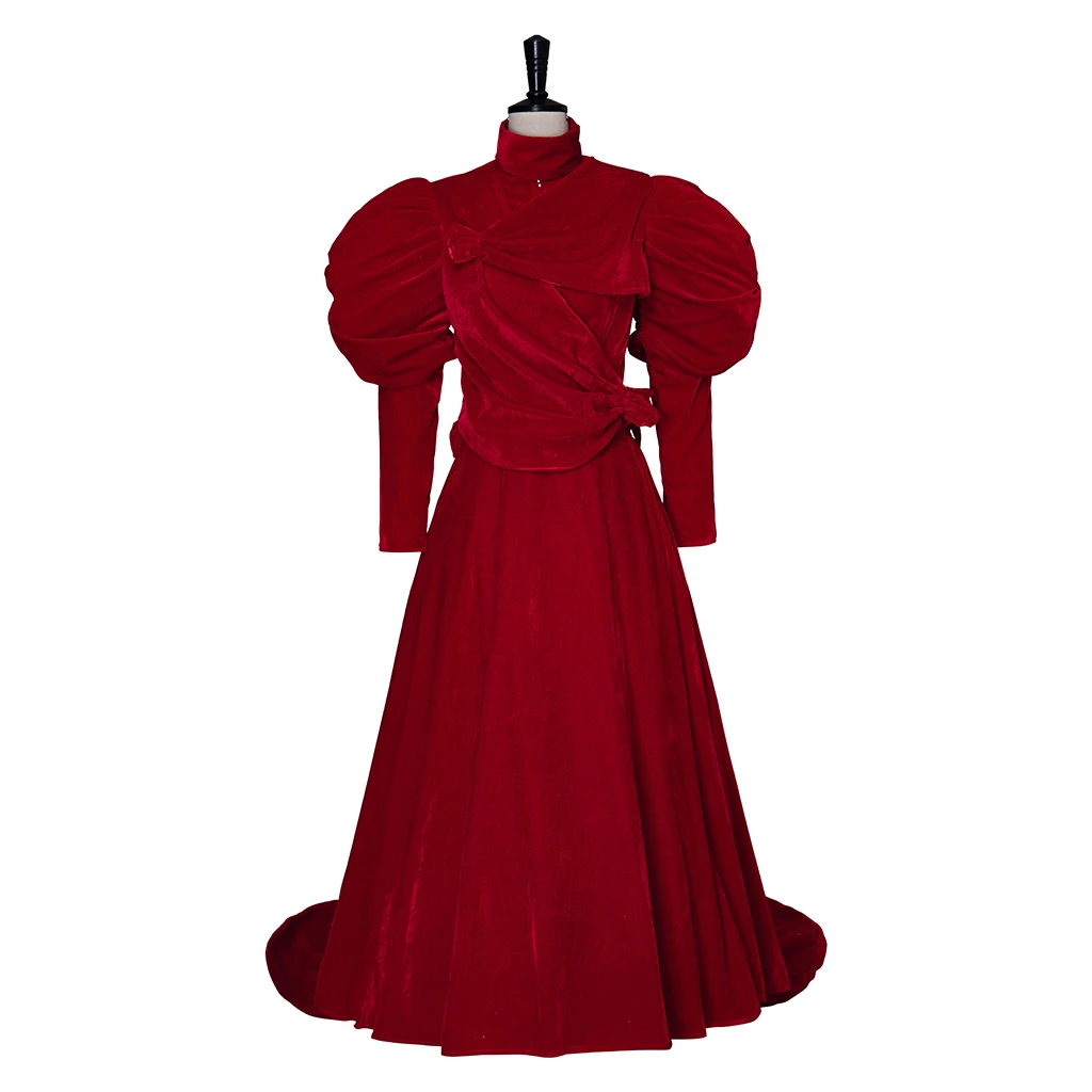 

Medieval Victorian Gothic Civil War Red Velet Dress Ball Gown Renaissance Evening Dress Women's Court Noble Palace French Dress
