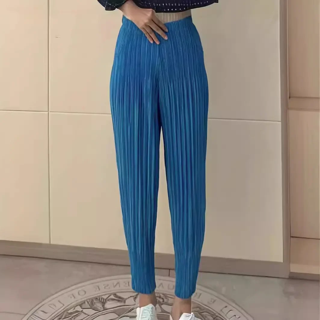 

Miyake Pleated Original Harem Pants 2024 Spring and Summer New Solid Color Unique Carrot Pants Loose Casual Slim Commuter