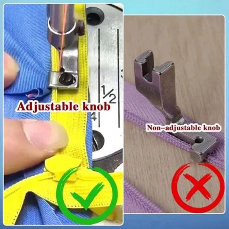 Adjustable Invisible Zipper Presser Foot Unilateral Zipper Feet For Single Needle Lockstitch Industrial Sewing Machine Durable