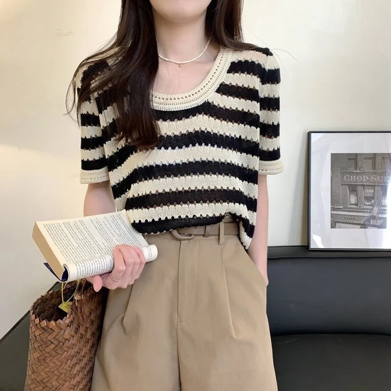 Women Autumn Knitted Sweater Y2K Slim Fit Pullover