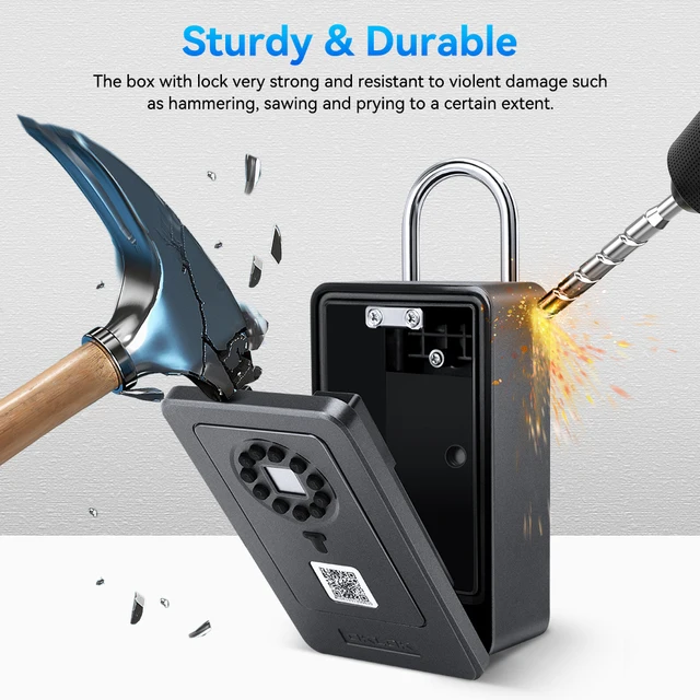 Bluetooth Key Box With Code Lock Wireless Smartlock Box Wall Mount Fingerprint App Digital Code Key Safe for Home Office 3