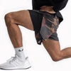 Mens 2 IN 1 Fitness Shorts Gym Bodybuilding Nylon Stretch Shorts Two Pieces GYM Camo Training Running Workout Short Pants 4XL