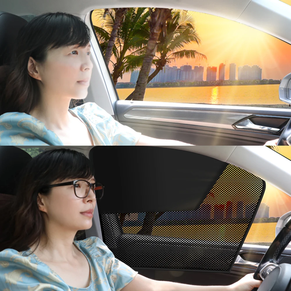Magnetic Car Priavcy Curtains Light Blocking Side Window Sun Shades Car Net Sun Visor for Car Camping Napping Sleeping
