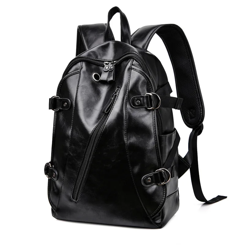 Fashion multifunction men's backpack vintage soft leather travel backpack large capacity student school bags