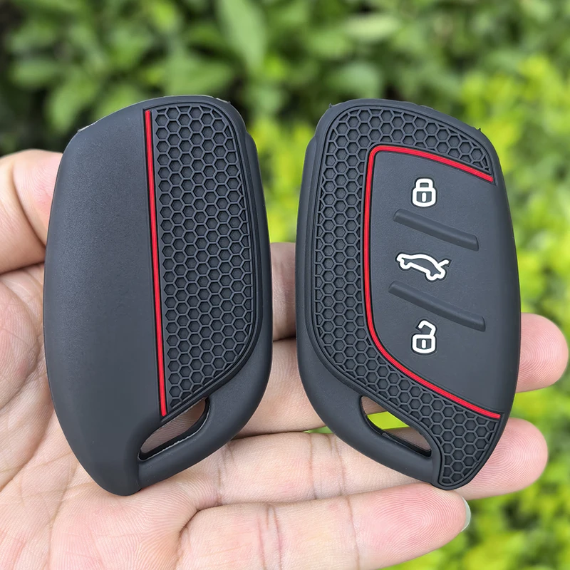 Premium Silicone 3-Button Car Key Cover Case