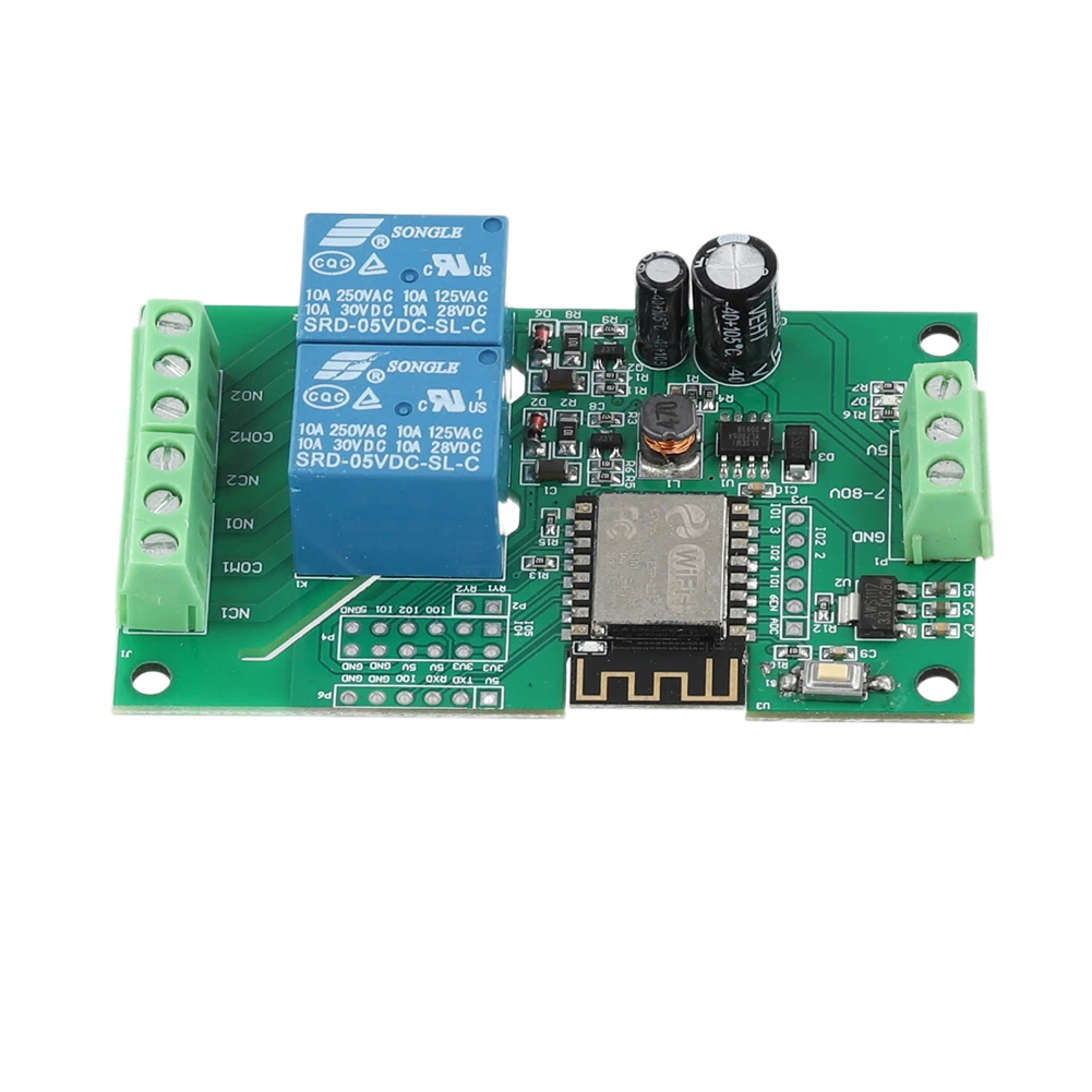 와이파이 스위치 컨트롤러 보드, ESP-12F 개발 보드, 무선 스마트 릴레이 모듈, 아두이노 기반, ESP8266, DC 5V 10A