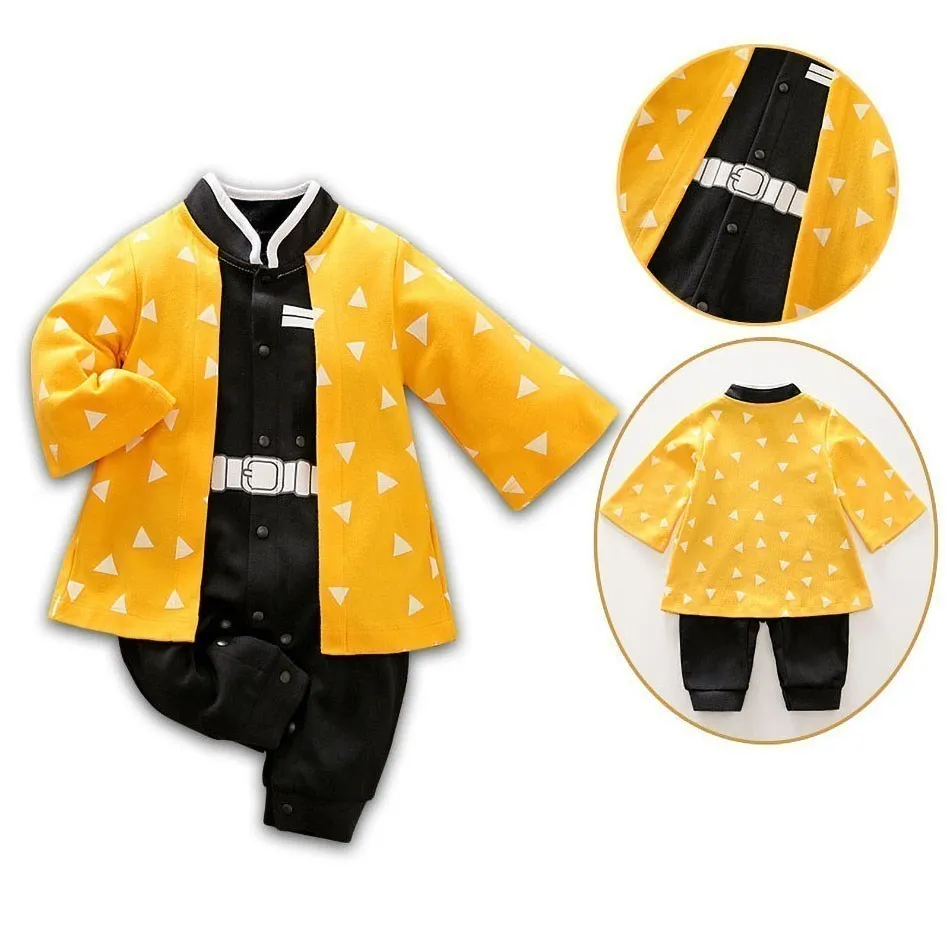 Demon Slayer Costume Baby Clothes Kids Cartoon Anime Romper Boy Girl Chrismats Halloween Baby Cosplay Colthes Children Overalls 3