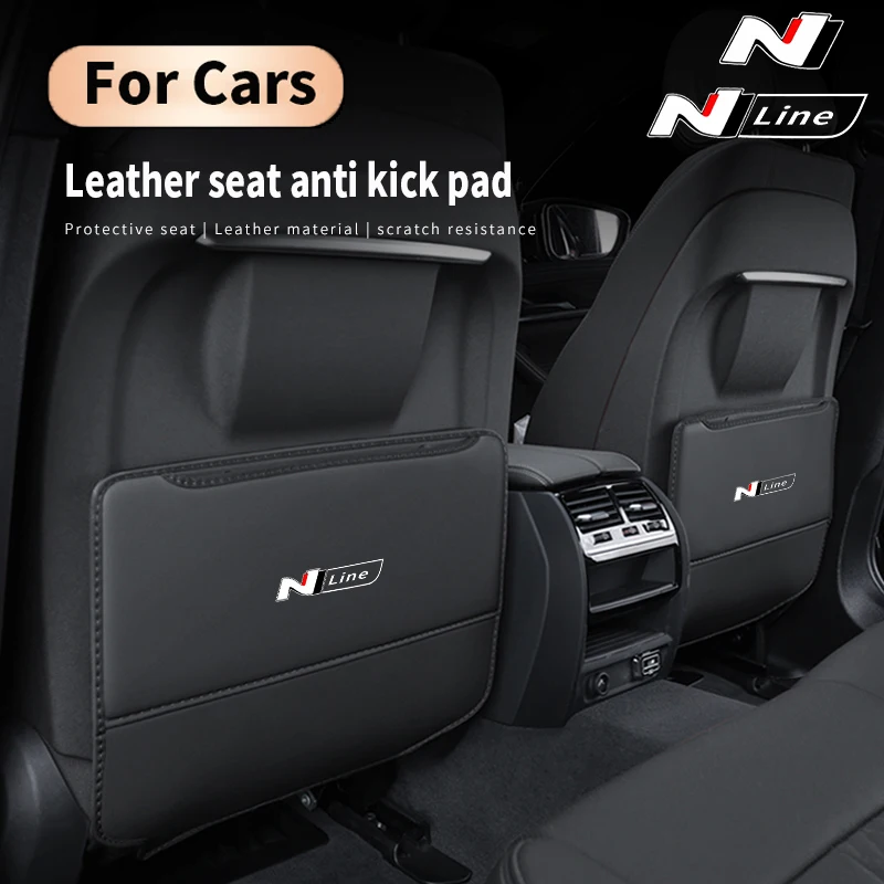 2pcs Car Seat Back Anti Child Kick Pad Protector Mat For Hyundai Sonata Elantra Tucson N Line Veloster Kona Interior Accessories car seat protector