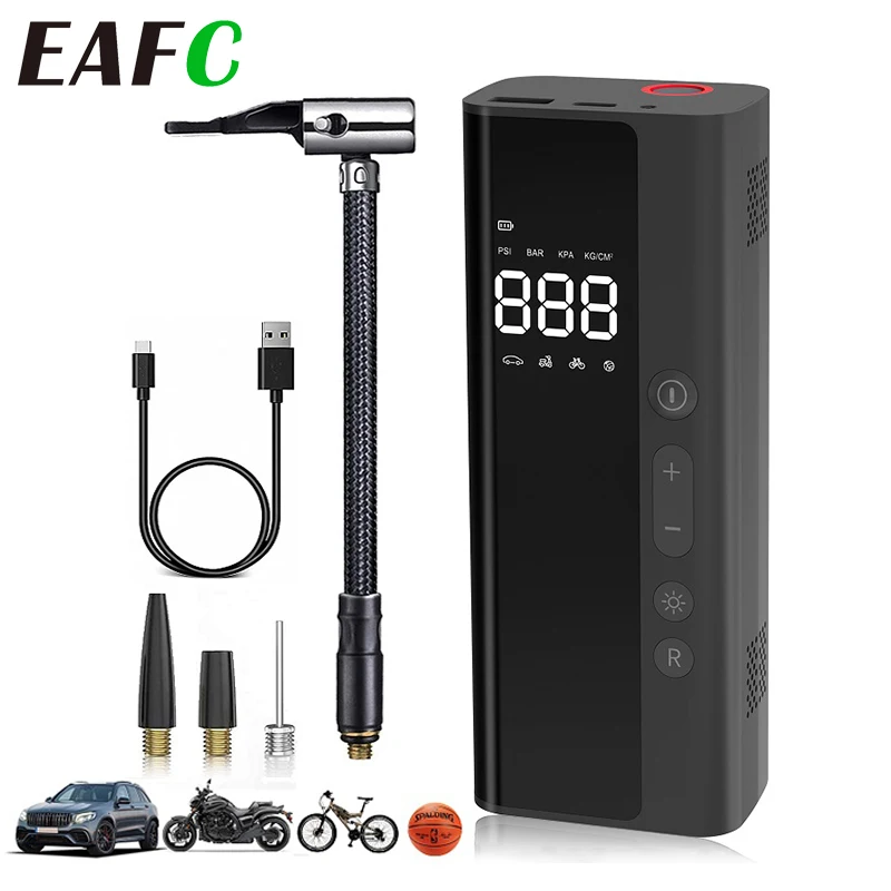  Tire Inflator Portable Air Compressor-Upgrade 20000 mAh Air  Pump for Car -150 PSI Electric Tire Inflation-Cordless Tire Pump with  Pressure Gauge Emergency Light for Motor, Bike, Ball, Black : Everything  Else