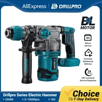 Drillpro Brushless Electric Hammer Drill 26mm Cordless Rotary Hammer Handheld Impact Drill Power Tool For Makita 18V Battery 1