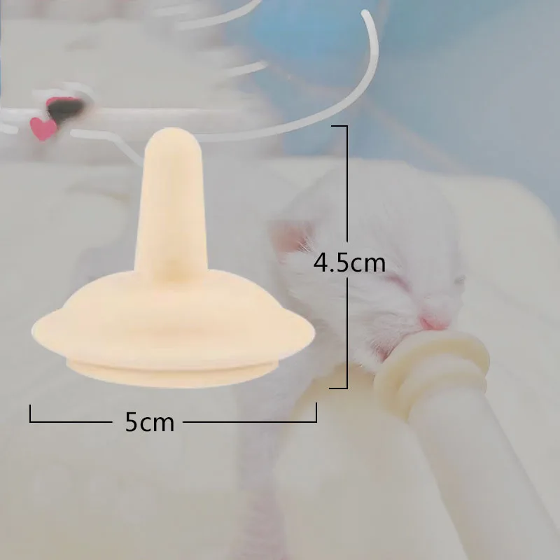 Newborn Pet Feeding Nipple Dog Cat Feeding Pacifier Hamster Rabbits Kittens Puppies Bottle Syringe with Silicone Nipple