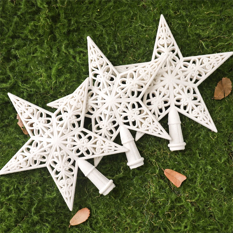 Christmas Tree Toppers Hollow Star For Navidad Table Decorations Home Merry New Year Xmas Ornaments Accessory Supplies