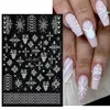 Glitter Christmas 3D Nails Stickers Snowflakes Xmas Elk Winter Snow Sliders Shiny Powder Design Heart French Nail Decals LS-J21 3