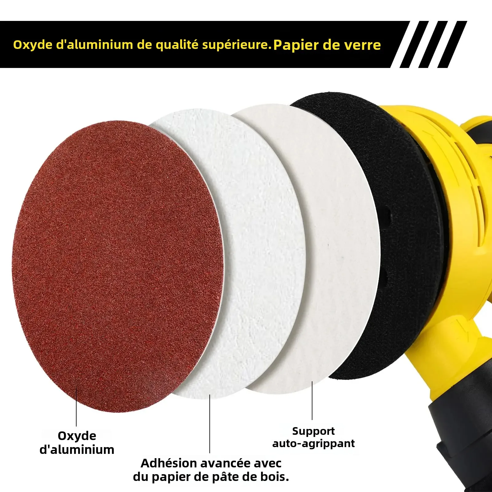 Lot de 20 Disques à Lamelles 125mm Grain 1200-3000 pour Meuleuse