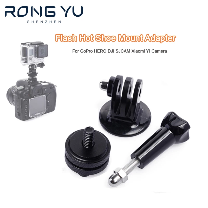 

Flash Hot Shoe DSLR Mount Adapter For GoPro HERO DJI SJCAM Xiaomi YI Action Camera for Canon Nikon Sony MI Camera Hotshoe