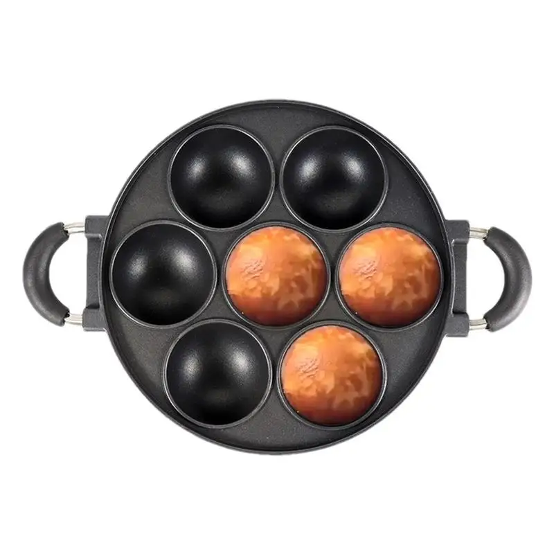 

Cast Iron Muffin Tin 7-Cup Cast Iron Fried Egg Pan Pancake Pan Burger Omelet Cooker Griddle Pre-Seasoned Cast Iron Skillet For