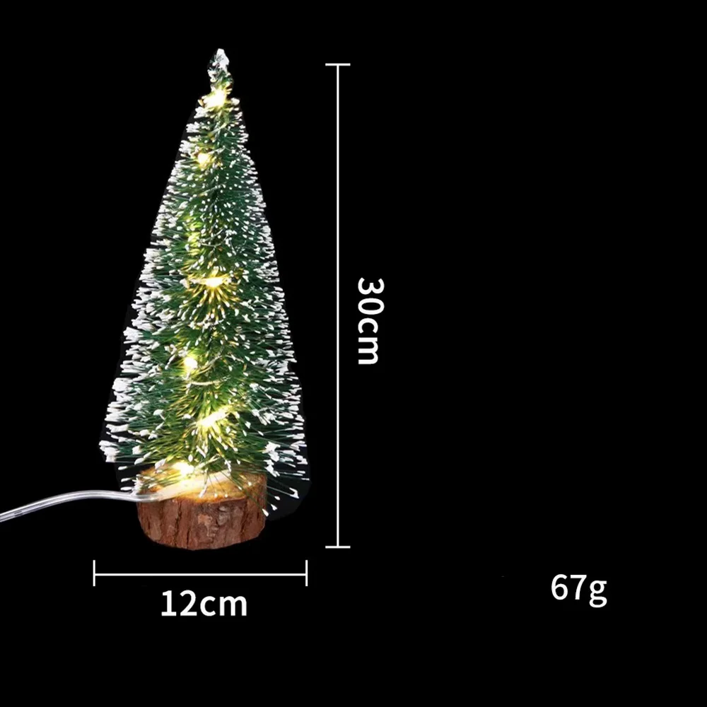 thumbnail image 1 of Mini Christmas Tree Small Pine Tree with Wooden Bases for Xmas Holiday Party Home Tabletop Tree Decor Tree with Light Ornaments, 1 of 5