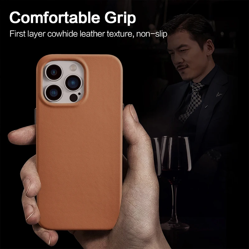 Italian Nappa Cowhide Case For iPhone 13 Pro Max Luxury Leather Magnetic Phone Back Cover For Apple iPhone 13 Pro Handmade iphone 12 pro max wallet case