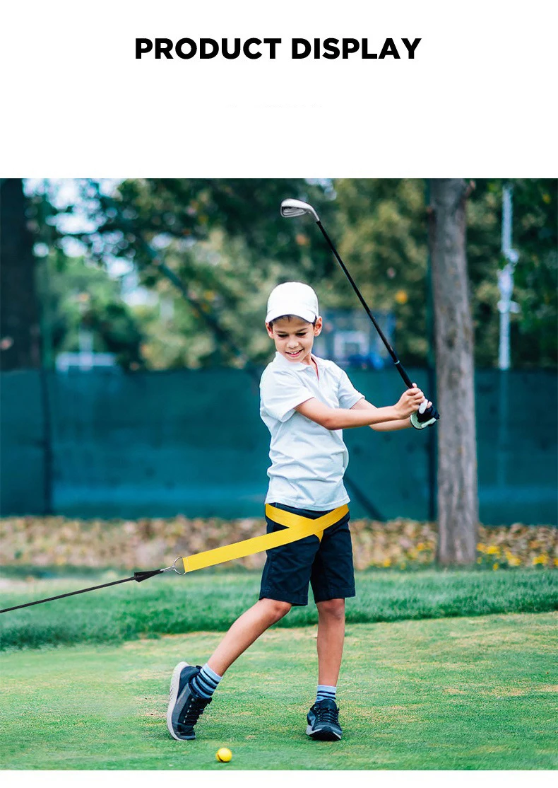 Golf Swing Trainer Golf Practice Physical Fitness Pull Rope Golf Twist Training Strap Strengthens Balance Swing Training Aid