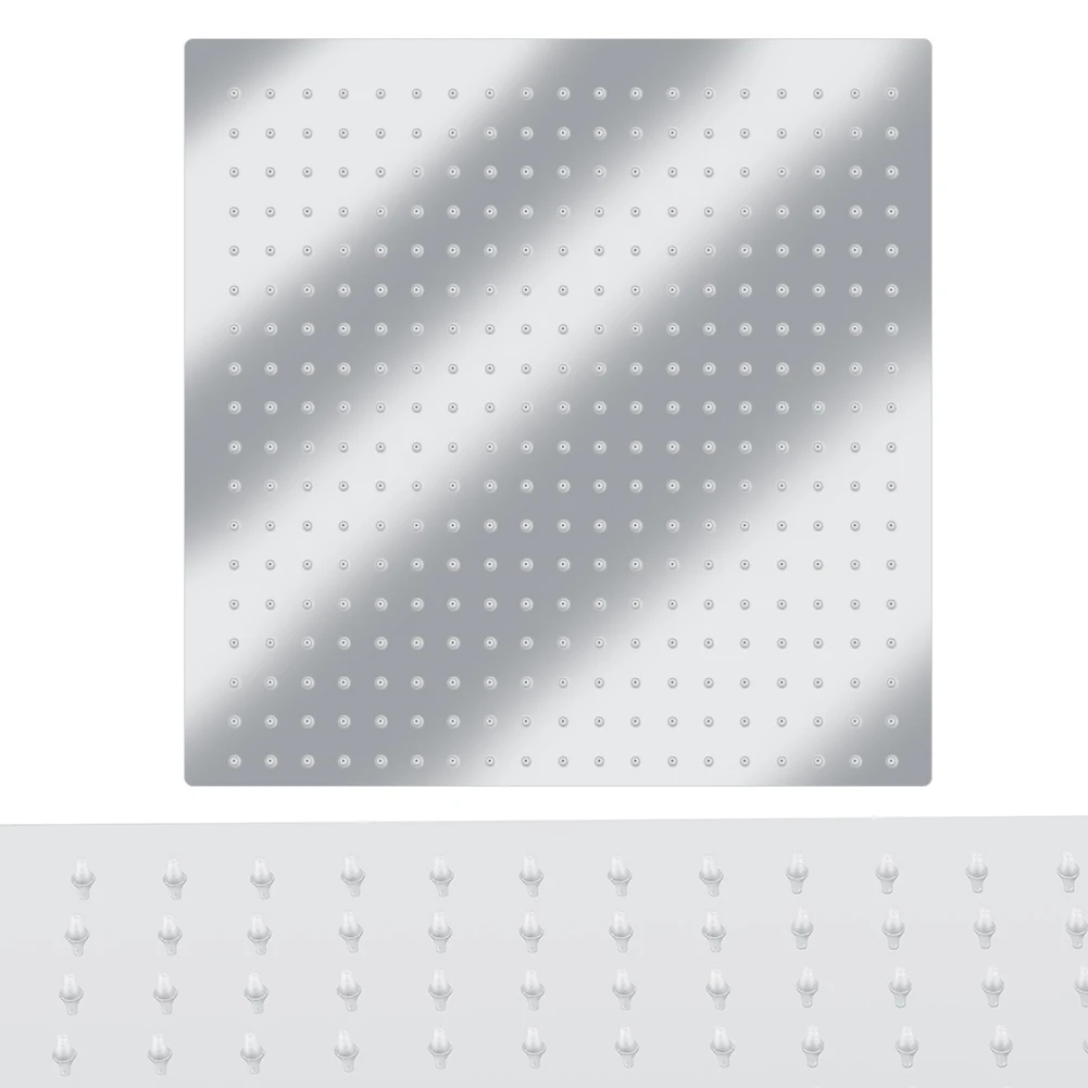 Square 16-inch Ultra Thin Stainless Steel Rainfall Bathroom Shower Head Chrome Modern Home 5