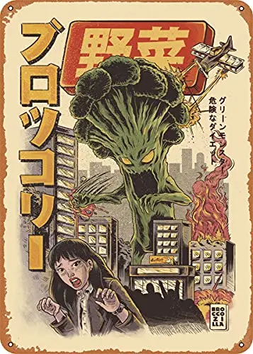 Винтажный металлический знак Broccozilla, художественные принты, ретро подарок, 8x12 дюймов