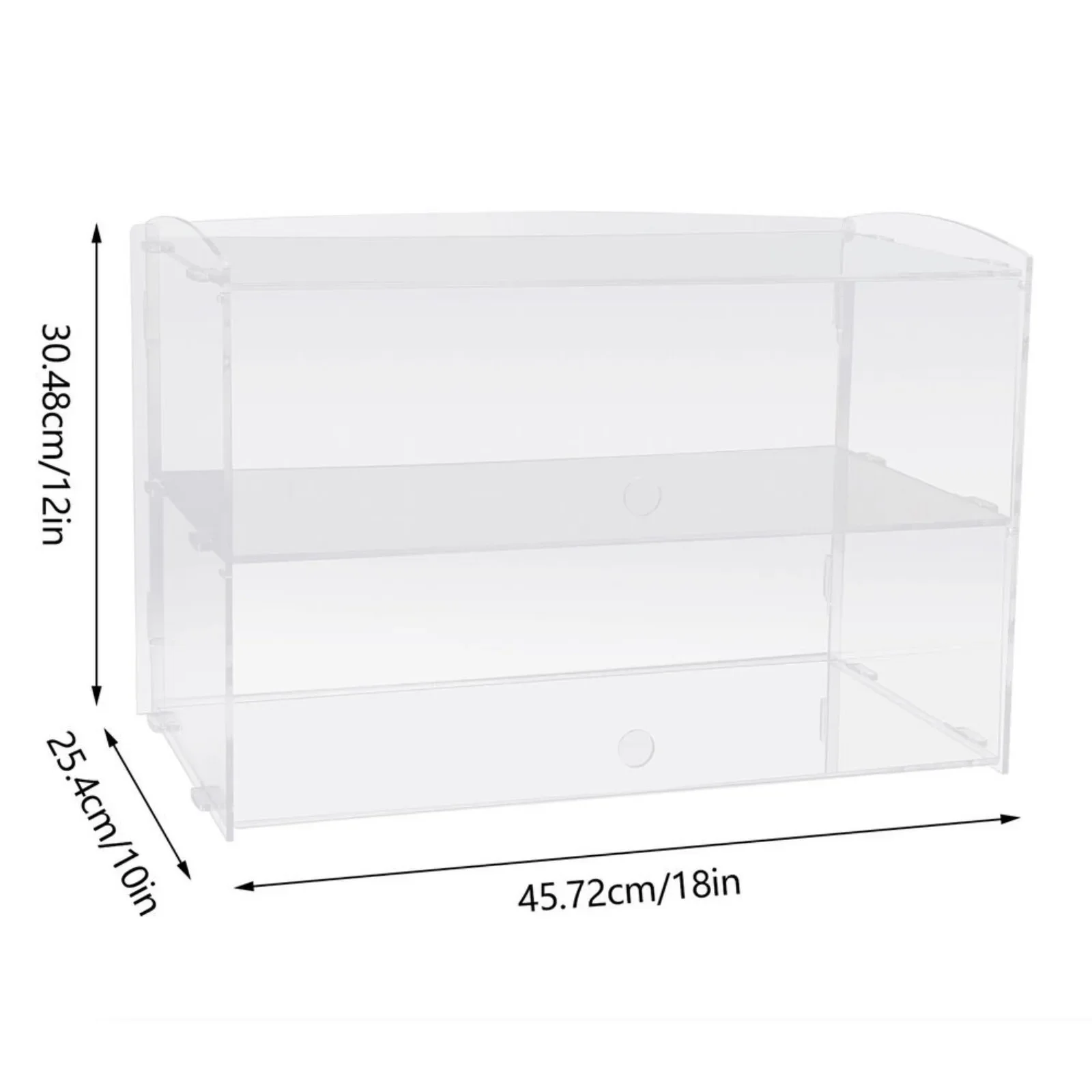 US 2 Trays Acrylic Pastry Donut Display Case Clear Cupcake Display Serve Self