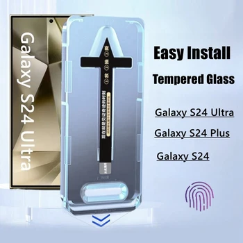 Easy Installation Tempered Glass for Samsung Galaxy S24 Ultra S24+ Screen Protector Dust-proof Protective Glass