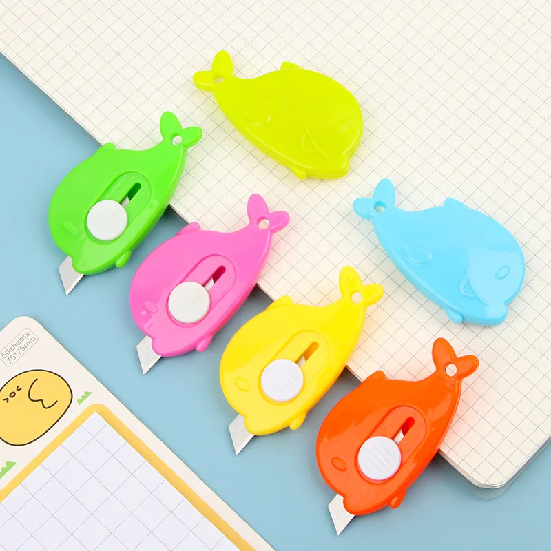 Portable Utility Knife Students Whale Carrots Paper Knife Office Safety Letter Opener Mini Cutter Box Opener Stationery