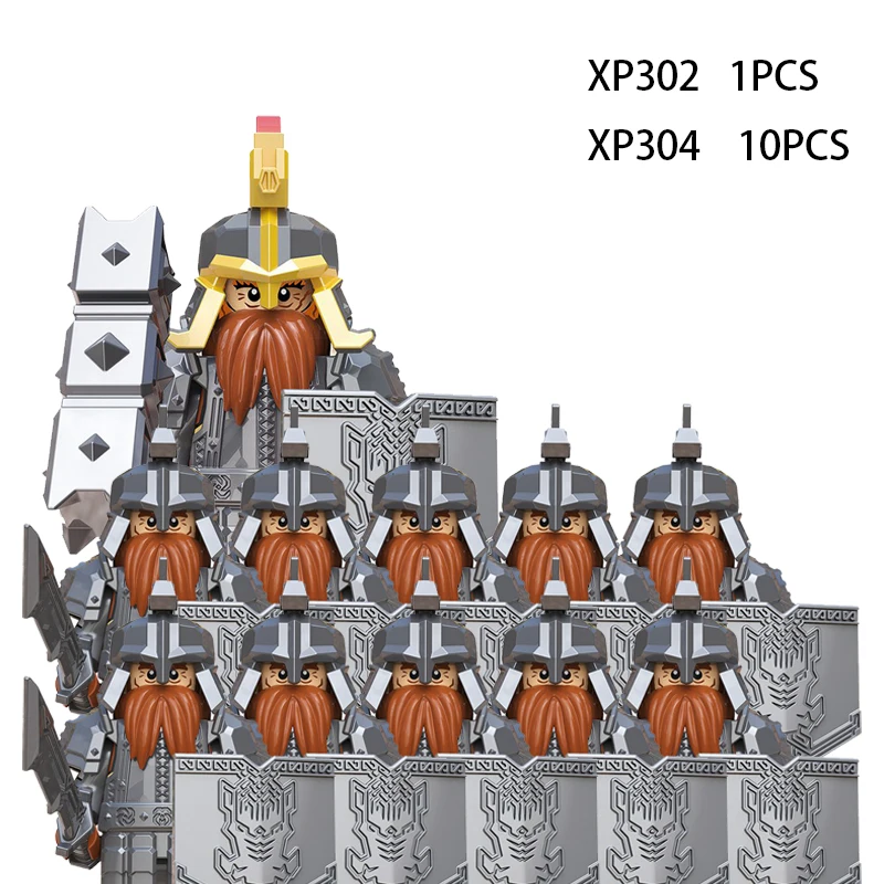 Medieval Elf Soldiers Guard Action Figures Mini Bricks Set - DIY Assemble Building Blocks Toy Collection