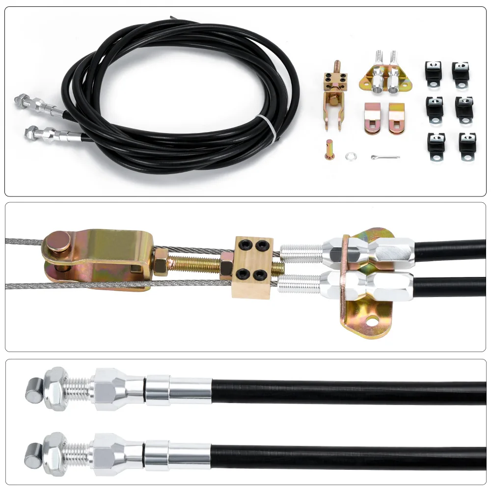 Universal Rear Parking Brake Cable Kit Emergency Brake Cable Kit Disc/Drum Parking