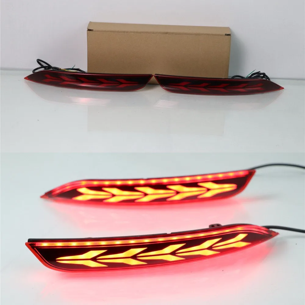

July King LED Brake Lights case for Volkswagen Polo Hatchback 2014-18, Night DRL Brake Light Streamer Turn Signals Lights, Btype