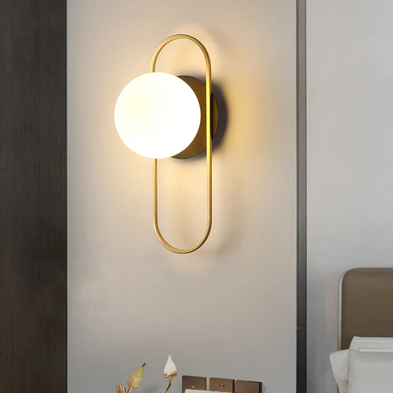 G9 Glass Sconce Light Nordic Wall Lamp Living Room Bedroom Background Decoration Study Bedside Hotel Shop Aisle Indoor Lighting