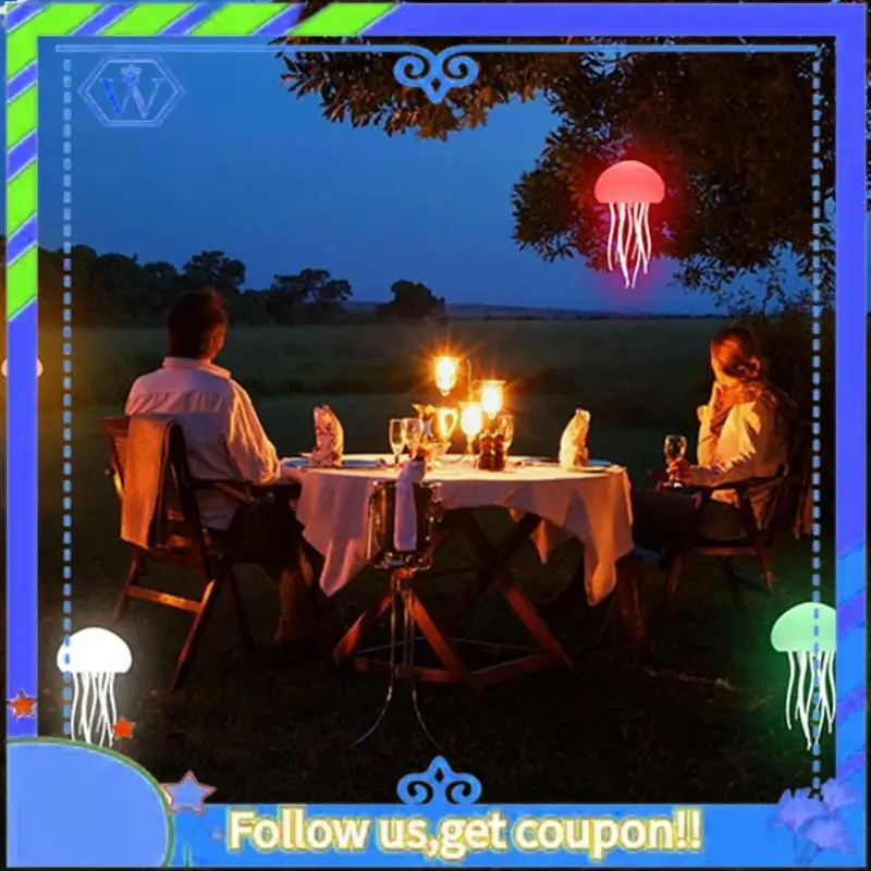 LED Jellyfish Lamp RGB Gradient Jelly Fish Light Lamp Voice Control Jellyfish Light Rechargeable Desk For Bedrooms