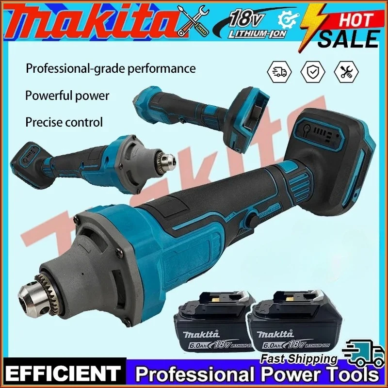 마키타 무선 다이 그라인더 4단 브러시리스 직선 그라인더 척 연삭 연마 조각 도구 (18V 배터리용)