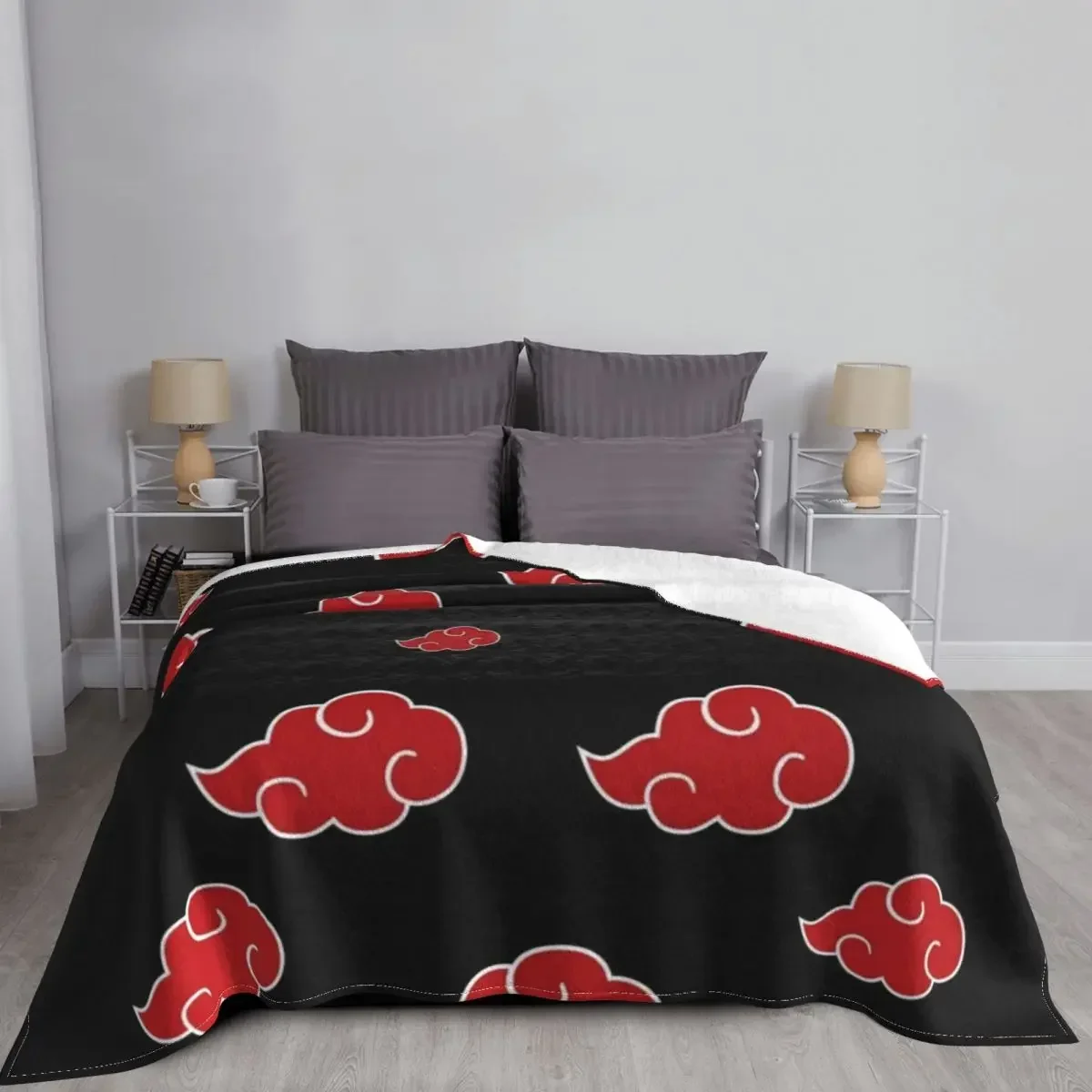 Black and Red Cloud Throw Blanket Decorative Bed Blankets Sofa Blanket Luxury Thicken Blanket 4