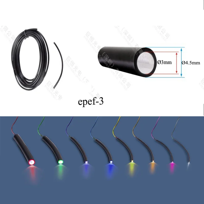 Meter price sale 3mm PVC jacket End glow optic fiber cable for strands star lighting