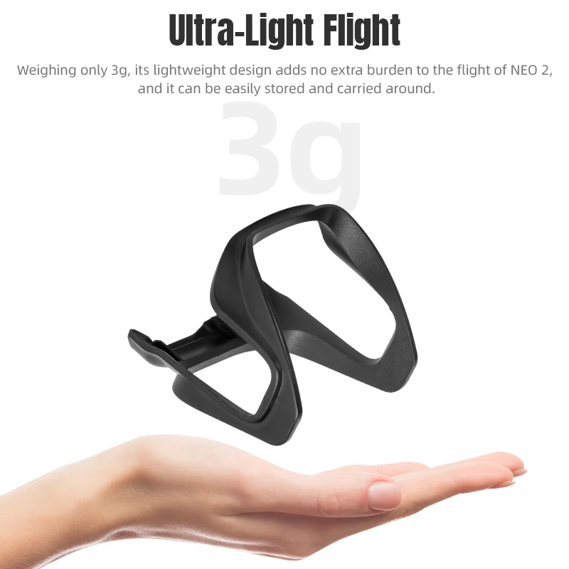 Protection pare-chocs et lentille STARTRC pour DJI NEO 2 installée sur un drone, gris clair, prête à l'emploi.