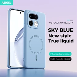 Luxury Liquid Silicone Magnetic Case with Built - in Flocking Protection and Comfortable Grip for Realme 16 Pro+ (LIGHT BLUE)