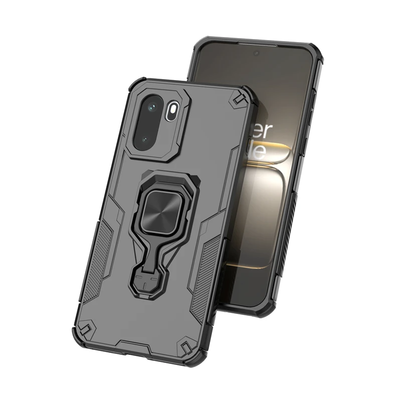 Enhanced Shockproof Armor Case with Magnetic Finger Ring and Phone Stand, Compatible with OnePlus 15R